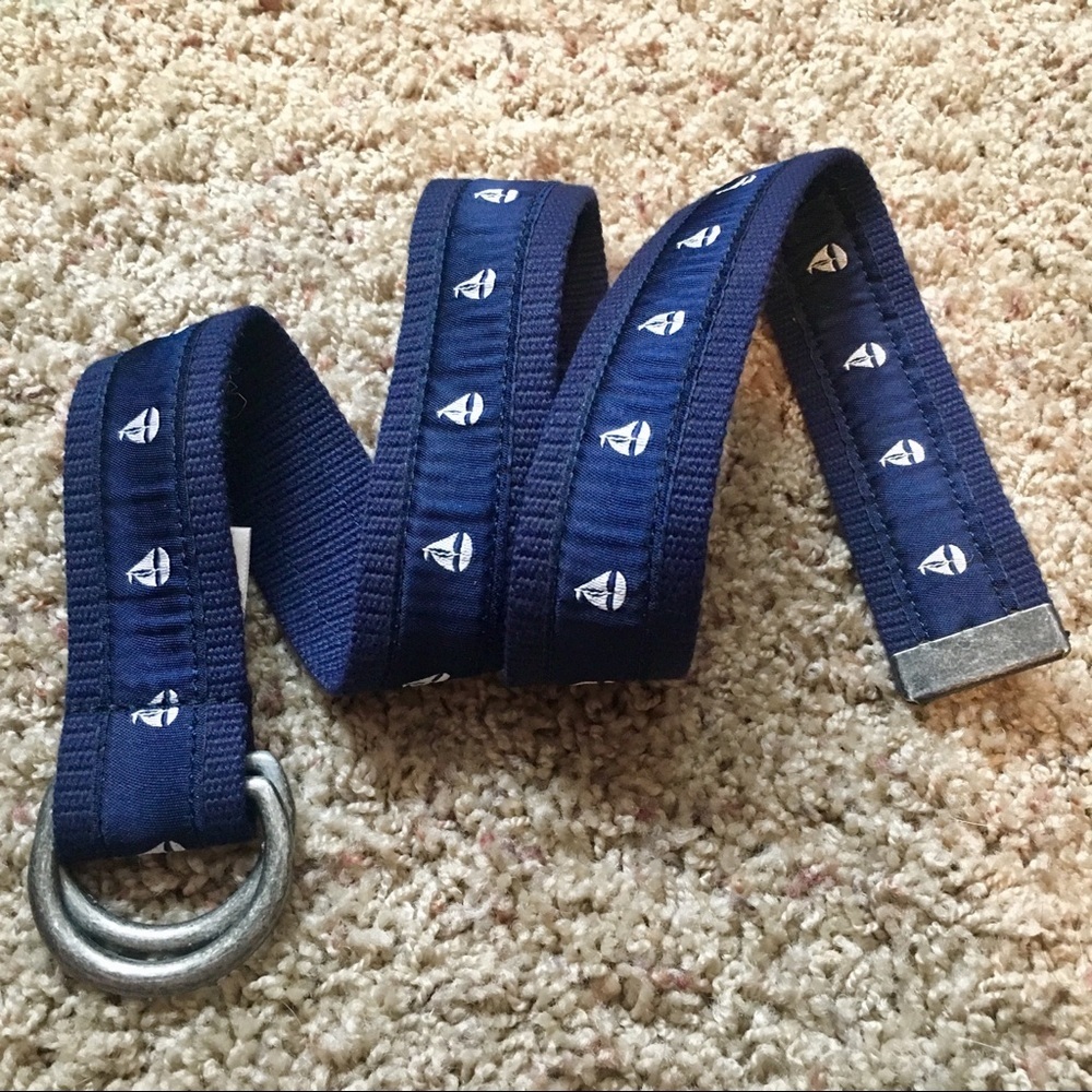 GYMBOREE Navy Fabric Belt with White Sailboats